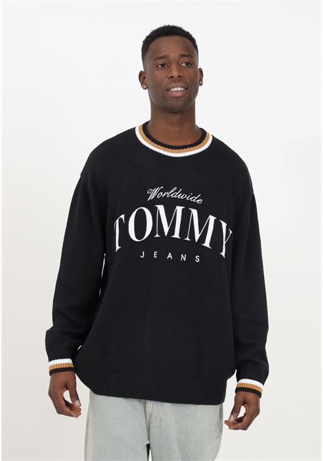 Black men's long sleeve logo sweater TOMMY JEANS | DM0DM18365BDSBDS